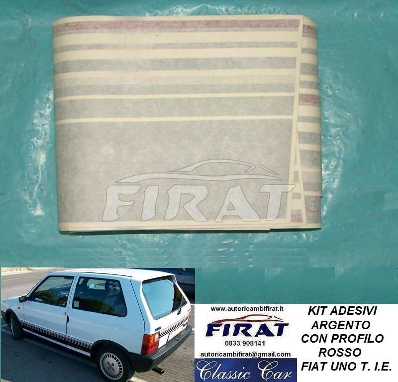 ADESIVI FIAT UNO TURBO I.E. 85 - 89 NERO-ROSSO